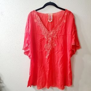 Johnny Was Red Blouse